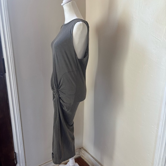 Anthropologie Stateside Sleeveless Olive Green Twist Front Tee Maxi Dress - Picture 4 of 9